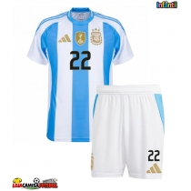 Camisa de Futebol Argentina Lautaro Martinez #22 Equipamento Principal Infantil Copa America 2024 Manga Curta (+ Calças curtas)